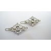 Generic Two small tiny silver diamond shape crystal hair pin clip barrettes fine hair, 8, Clear