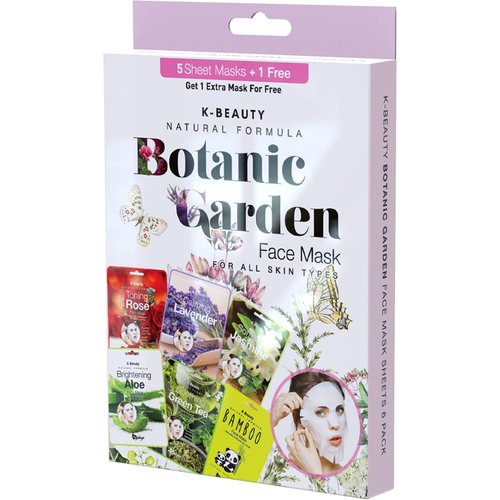 Saplaya K-Beauty Facial Skincare Natural Beauty Multi-Pack Face Sheet Masks Balanced Skin Care Made In South Korea (Botanic Garden (Rose, Lavender, Jasmine, Aloe, Green Tea, Bamboo))