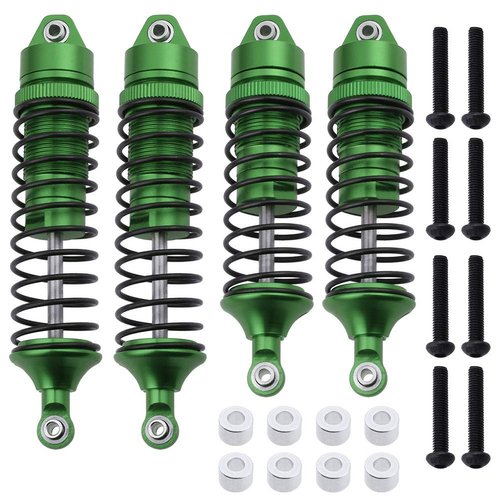 HobbyPark Aluminum Alloy Shock Absorber Assembled Full Metal Big Bore Shocks Front & Rear Replacement of 5862 For Traxxas 1/10 Slash 4x4 4WD Upgrade (4-Pack) (Green)