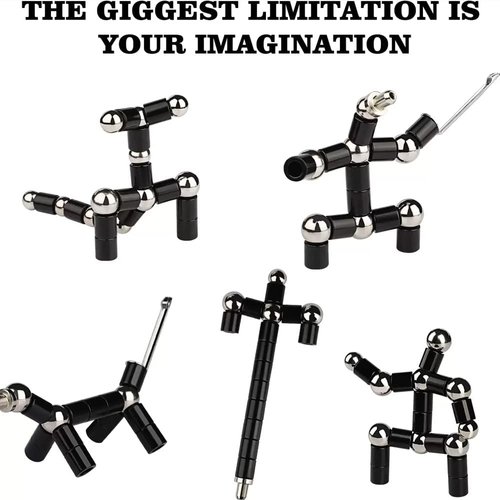 Fidget Pen, Decompression Magnetic Fidget Toy Pen for Kids Adults, Metal Magnet Pen Fidget Toy Multifunctional Deformable Relieve Pressure Magnet Writing Pen Desk Toys Gift (Pen-Black)