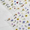 Spring Flower Nail Stickers - Diowino Three-Dimensional Relief Colorful Flower Nail Decals Self-Adhesive Sunflowers Lavender Daisy Nail Art Stickers Elegant Back Glue Nail Accessories for Women Girls