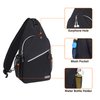 MOSISO Sling Backpack, Multipurpose Crossbody Shoulder Bag Travel Hiking Daypack, Black, Medium