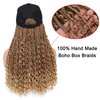 Goddess Box Braids Braiding Hair Baseball Cap Hat Wig Bohemian Curly Ends Box Braids Hat with Braided Hair Extensions for Black White Women Synthetic Braids Hat Wig with Hair Attached (20inch, M30/27)