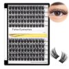 Bodermincer 120 Clusters 10mm+12mm/12mm+14mm/14mm+16mm Mixed Wide Cluster False Eyelash Individual Cluster EyeLashes Grafting Fake False Eyelashes Eyelash Extension (Black 14mm+16mm Mixed)
