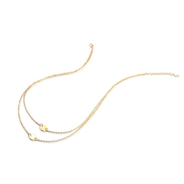 Aneneiceera Boho Layered Sequins Pendant Necklace Coin Necklace Gold Necklace Disc Pendant Necklace Chain Circle Necklace Jewelry for Women