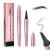 Magic Eyebrow Pencil, Waterproof Microblading Eyebrow Pen 4 Fork Tip Tattoo Pencil,Waterproof Eyebrow Pencil, Easily Create Natural-Looking Brows, Smudge-proof, Up to 24HR Wear (Dark Brown)