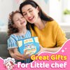 Toyze Gifts for 3-8 Year Old Girls, Kids Apron for Girls Kids Cooking Set, Toddler Apron for Kids Chef Hat and Apron, Toys for 3-12 Year Old Girls 20Pcs Pink- with Cookbook