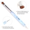 French Manicure Brush -Two Way Nail Art Brush with Dotting Manicure Tool for Manicure Cuticle Clean Up Nail Art Design- Professional Nail Salon Quality Brush, Nail Dotting Pen (10#, Blue)