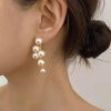 TseanYi Long Pearl Dangle Earrings Vintage Pearl Drop Earrings Gold Pearl Long Tassel Earrings Boho Pearl Tassel Earrings
