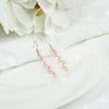 Handmade Rose Gold Leaf Earrings Crystal Wedding Dangle Earrings for Brides Bridesmaid Gift for Women Teen Girls