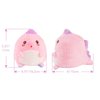 BelugaDesign Dinosaur Plush Toy | Pink Blue Reversible Cute Kawaii Anime Eyes Super Soft Dino Plushie | Small Stuffed Animal Plush Pillow | Fluffy Huggable Mood Flip Squishy Gift for Kids and Teens