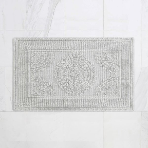 Jean Pierre New York Cotton StoneWash Medallion 17x24/20x32 in. 2-Piece Bath Rug Set, Gray