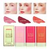 Lovelycat Blush Rare Beauty Liquid Blush Cream Blush Stick For Cheeks Natural Blendable Powder Blusher Stick On The Go Blush Brushes For Makeup Cheeks,Natural Waterproof, Long Lasting (3PC)