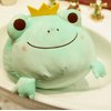 Plush Frog Stuffed Animal Frog with Crown Hugging Pillow Froggy Plushies Throw Pillow Froggie Anime Gift for Kids and Lovers in Birthday,Valentine's Day,Christmas (Green, 14-Inch)