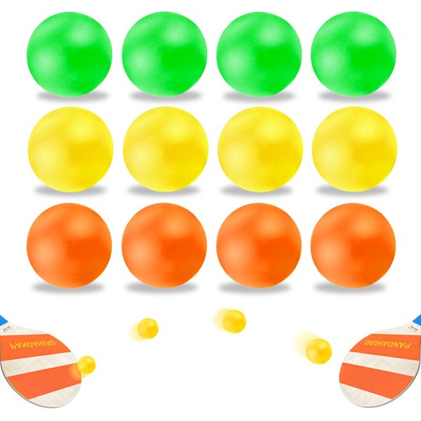 Pandahero Beach Paddle Ball Replacement Set - 12 Colorful High Visibility Waterproof Balls, Suitable for Smash Ball, Pro Kadima, and All Kinds of Outdoor Beach Paddle Games