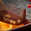 TAN MUJIANG Wooden Hair Comb Anti-static Handmade Apple Lacquer 2-11