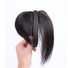 10" Womens Human Hair Braided Headband Hairpiece Natural Looking Hairband Braids Human Hair Topper Clip In Topper Hair Piece Wiglets With Bangs Twist Braid Human Hair Topper Natural Black