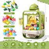 Eohemeral Dinosaur Claw Machine for Kids,Electronic Arcade Game Machine with Music,Mini Vending Machine Boys Birthday Toys Gifts Age 3+ Years,Includes 10 Plush Toys & 12 Dinosaur Accessories(Small)
