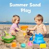 AuntyFey Collapsible Beach Toys Sand Toys for Toddlers 1-3, Beach Toy Sand Toy for Kids Ages 4-8, Collapsible Beach Sand Buckets Toys for Kids, Sandbox Toys for Toddler with Castle Sand Mold Shovel