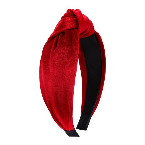Red Velvet Knotted Headbands for Women Valentines Fashion Headbands Fourth of July Accessories Elastic Wide Top Knot Headband Girls Patriotic Hairband Valentines Cosplay Headband 4th of July Hairband