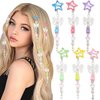 SAWINDA 6 Pack Star Hair Clips Colorful Snap Hair Barrettes Y2K Beaded Butterfly Bear Pearl Pendant Hair Clips Jewelry Acrylic Resin Love Beads Hair Accessories for Women and Girls