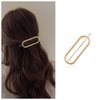 Iaceble Minimalist Oval Hair Clip Hairpin Gold Oval Circle Hairclips Metal Geometric Hairpin Barrette French Ponytail Holder Hair Clips Decorative Hair Accessories for Women and Girls Headdress