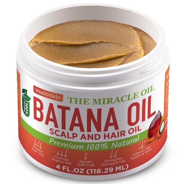 Batana Oil for Hair Growth: 100% Batana Oil from Honduras as Hair Mask, Scalp and Hair Oil, Repairs Damaged Hair, Reduces Hair Loss, 4oz (118ml)