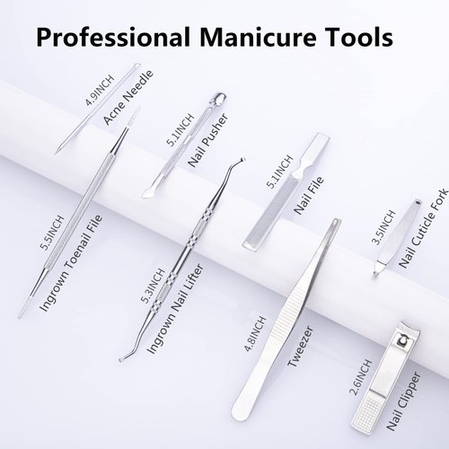 Toenail Clippers Podiatrist Toe Nail Clippers Set for Thick Nails, 12 Pcs Ingrown Toenail Removal Kit Nail Clippers Pedicure Set for Adults Seniors Men and Women