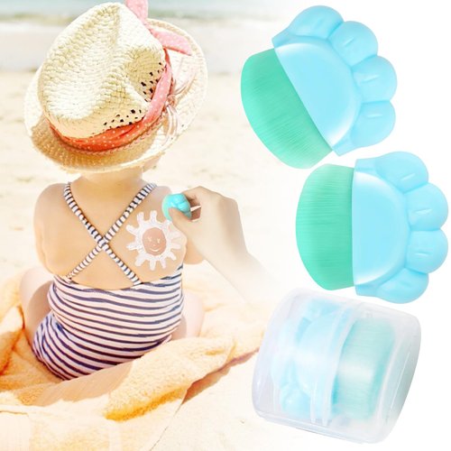 JYNTERPLAY 3 Pack Sunscreen Applicator Kids Sunblock Buddy Brush Set with Protective Case Suncream Sun Lotion for Women Cream Liquid Foundation Powder