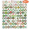 Merry Christmas Temporary Tattoos Wreath Birthday Party Decorations Favors Supplies Xmas Themed Cute Stickers 10 Sheets 100 PCS Gifts for Baby Girls Boys Class School Carnival