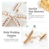 BARTOSI Starfish Hair Clips Gold Pearl Hair Barrettes Mermaid Hair Pieces Hair Accessories for Women and Girls (Pack of 2)