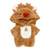 niannyyhouse 10cm Plush Doll Clothes Christmas Deer Dinosaur Shark Onesies Loose Bodysuit Soft Stuffed Plush Toy Dress Up Accessories (Brown)