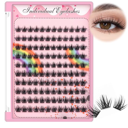 Bodermincer Lashes Clusters 10+12mm/12+14mm/14+16mm/16+18mm/10-12-14-16mm/14-16-18mm Mixed and 8-20mm to Choose Lashes Extension Kit lash Clusters Lashes Wispy Eyelash Extension （8mm)