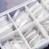 AORAEM Clear French Nails 500 PCS 10 Sizes Half Cover Press On Nails French Style Acrylic Short Nail Tips with Box for Nail Salon Home DIY