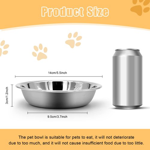 12 PCS Cat Bowls Whisker Friendly, Shallow Wide Flat Cat Food Bowls Stainless Steel,Metal Cat Dishes Whisker Fatigue Relief,Replacement Basic Cat Plates for Elevated Stand,Dishwasher Safe…