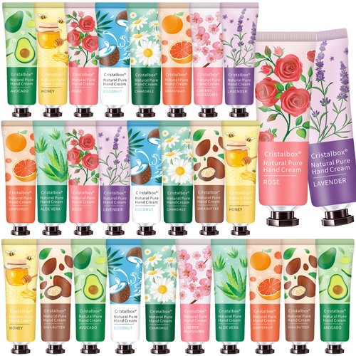 28 Pack Hand Cream Gift Set- Christmas Gifts Stocking Stuffers for Women,Bridesmaid Gifts Teacher Gifts Nurse Gift,Travel Size Hand Lotion for Dry Cracked Hands,Appreciation Gift Bulk Gifts for Adults