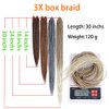 Mayloss 6 Packs/Lot (14/18/24/30) inch 1cm 20 Strands/Pack Thin 3X Box Braid Crochet Hair Extensionin Diameter 3X Synthetic Braid Hair Extensions Crochet Braids Hair Color(30Inch 27)