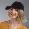 DOITOOL Canvas Hat Wig Straight Human Hair Wig Hats Has Short Straight Wig Hair Extension Hat Wig Caps for Women One-piece Hat Wig Miss One Piece Sun Visor High Temperature Wire