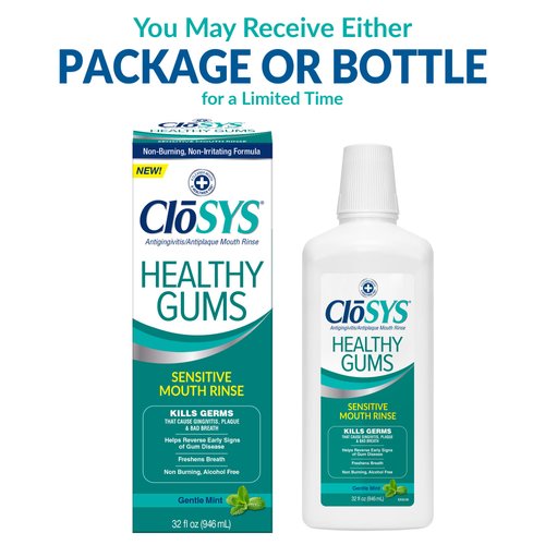 Closys Healthy Gums Mouthwash, Antiplaque and Anti-gingivitis for Gum Health, Non-Burning, Non-Irritating – 32 Fl Oz