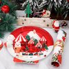 GOGUOGOFA 50Pcs Christmas Party Plates Christmas Party Supplies Xmas Party Decoration 7" Christmas Dessert Paper Plates Christmas Tree Plates Christmas Theme for Holiday Merry Christmas Party Decor