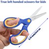 Left Handed Scissors Kids, Lefty Soft Touch Pointed School Student Scissors, 5.75", Blunt, 2 Pack( Blue )