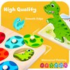AuntyFey Dinosaur Wooden Toddler Puzzle 1-3 with Dinosaur Eggs Peg Puzzles, Montessori Toys for 1 2 Year Old Boy Girl, Kid Wooden Puzzles Ages 2-4, Dinosaur Toy for Toddler, Learning Preschool Puzzle