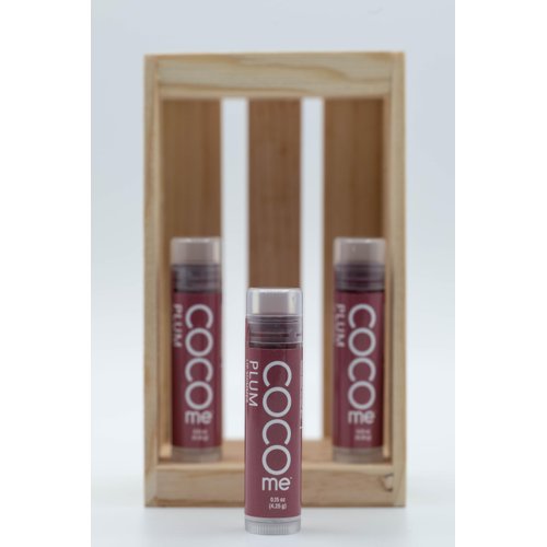 CocoMe Color Tinted Lip Balm (Plum) -All Natural Organic Coconut Oil and Beeswax for moisture and nourishment