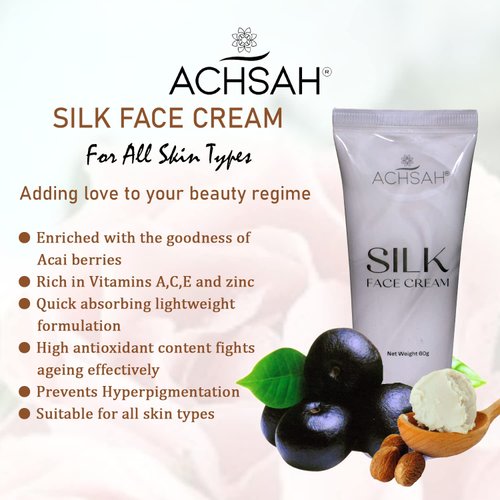 ACHSAH Silk Face Cream Vitamins A,C,E and zinc | Shea Butter, Aloe Vera Organic, Natural Ingredients Suitable for all Types Skin Naturals Bright Complete