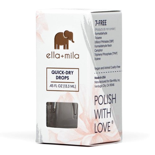 ella+mila Gotta Jet Quick Dry Drops for Nail Polish - Nail Drying Drops with Clear Finish - Nail Polish Drying Drops for Smudge-Free Manicures - Nail Care Drying Drops for Nail Polish (0.45 fl oz)