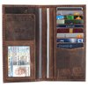 F&L CLASSIC Men's RFID Vintage Look Genuine Leather Long Bifold Wallet Checkbook Wallets,buffalo vintage leather