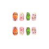 Christmas Press on Nails Medium Length Square Fake Nails with Glitter Design Full Cover Acrylic Nails Winter Monster False Nails with Designs Cute Xmas Artificial Nails Nail Decorations for Women