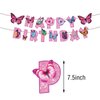 BIEUFBJI Butterfly Birthday Decorations Butterfly Birthday Banner Butterfly Happy Birthday Banner Butterfly Banner Decor Fairy Happy Birthday Banner Fairy Garden Birthday Party Supplies