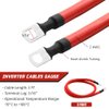 2 AWG Gauge Red + Black Pure Copper Battery Cables Power Inverter Wire Set for Solar, RV, Car, Boat, Automotive, Marine, Motorcycle with 5/16 in Lugs (2PCS, 2 AWG, 3ft)