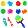 FRIMOONY Plastic Dough Tools for Kids, with Capital Letters, Cookie Cutters, Stamps, Multi-Color, 61 Pieces